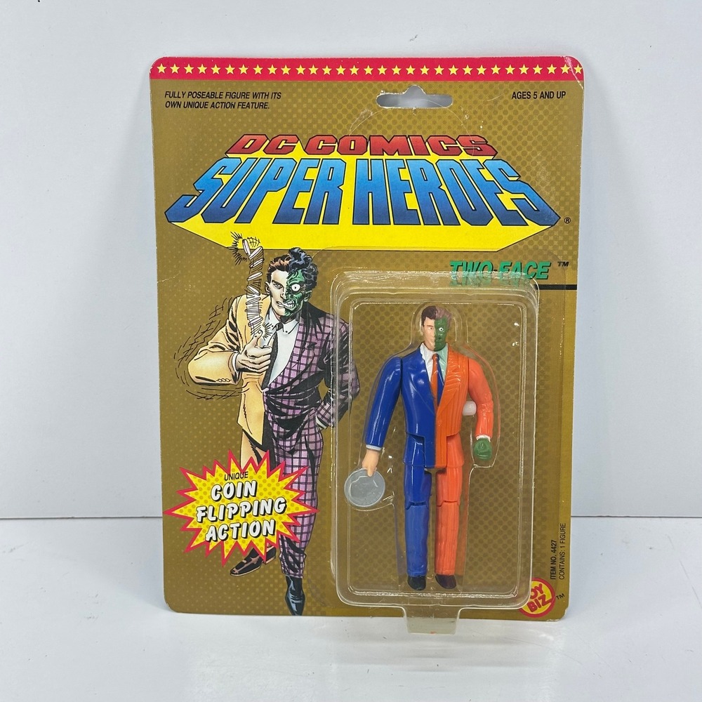 Toy Biz DC Comics Super Heroes Two-Face Action Figure New MOC Sealed 1990